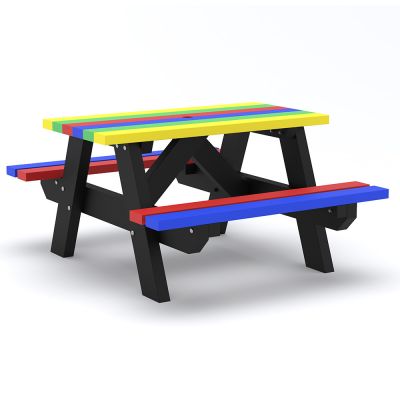 Eco Junior A-Frame Picnic Table 105cm Rainbow