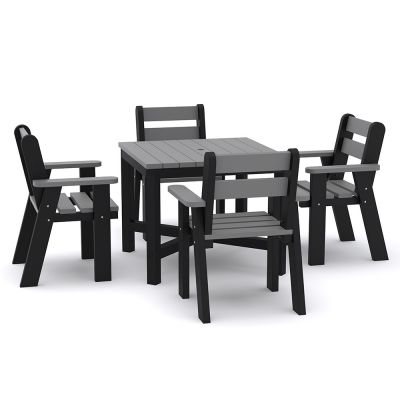 Eco Blake Dining Set - 90cm Square Table & 4 Arm Chairs