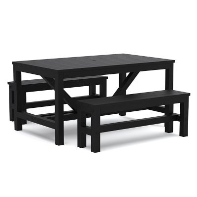 Eco Cooper Recycled Plastic Dining Set - 150 x 90cm Table & 2 Backless Benches