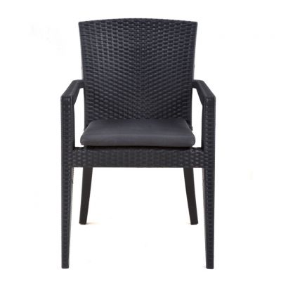 Dark Grey Ascot Rattan Chair Cushion - UK Fire Reg Compliant - 50 x 42 x 5cm 0.75kg
