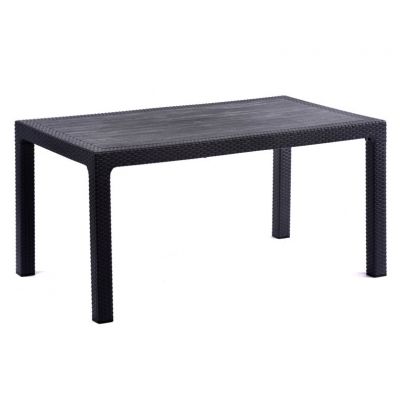 Madrid Rattan Effect Polypropylene Rectangular 90x150cm Table - Anthracite