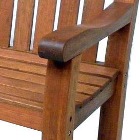 Boston Classic Bench 120cm - 2 Seat Straight Backed - Durable Hardwood Bench