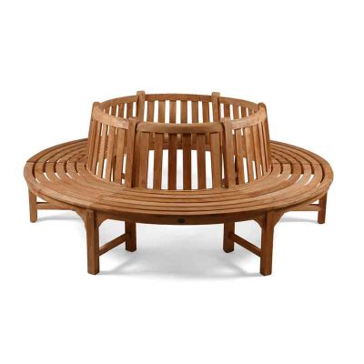 Teak Full Circle Tree Seat - Grade A Teak - High Quality Bench - Fits Trees Up 105cm Diameter - Fully Assembled (Large)