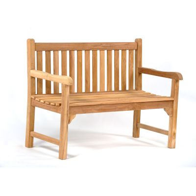 Benson Teak Bench - High Quality Teak Garden Seat - 120cm Length - 2 Person Classic Design