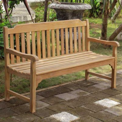 Eden Teak Bench - Grade A Teak Garden Seat - 150cm Length - 3 Person Classic Design
