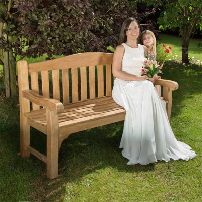 Oxford Teak Bench - Grade A Teak Garden Seat - 150cm Length - 3 Person Classic Design