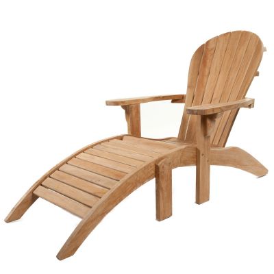 Adirondack with Ottoman Footstool - Grade A Teak - High Quality Indoor/Outdoor Seat - Flat Packed