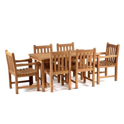Warwick Teak 150x90cm Rectangular Table & 6 Seat Dining Set