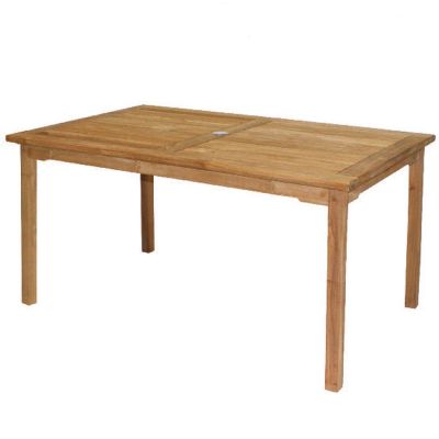 Benson Great Rectangle Dining Table - 150 x 90cm - High Quality Teak - Flat Packed