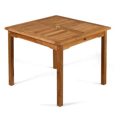 Warwick Small Square Table - 90 x 90cm - Grade A Teak - Flat Packed - Parasol Hole