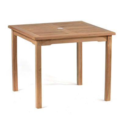 Warwick Small Square Table - 90 x 90cm - Grade A Teak - Flat Packed - Parasol Hole