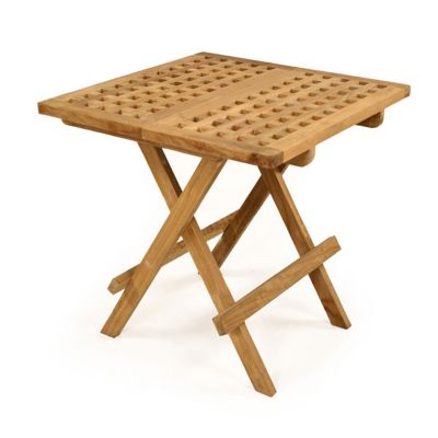 Oscar Low Height Square Folding Table - 50 x 50cm - Grade A Teak - Flat Packed