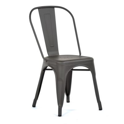 Retro Style Chair - Powder Coated Frame - Timeless Design - Metal Grey