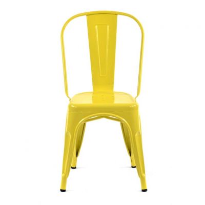 Tolix Style Retro Chair - Yellow