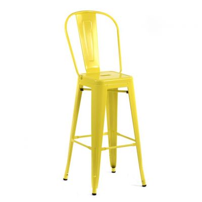 Tolix Style High Chair Yellow