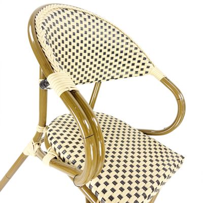 Paris Bistro Stackable Tub Chair - Cream/Brown