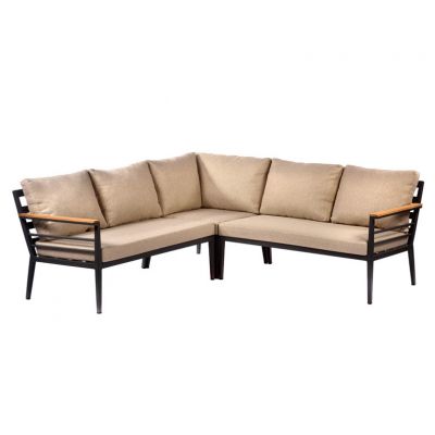 Premium Livorno Teak Wood & Aluminium Modular Sofa Corner Piece