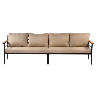 Premium Livorno Teak Wood & Aluminium Modular Double Sofa (Left and Right Seat)