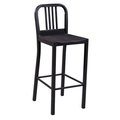 Valetta Style Metal Bar Chair Commercial Strength Steel - Gun Grey