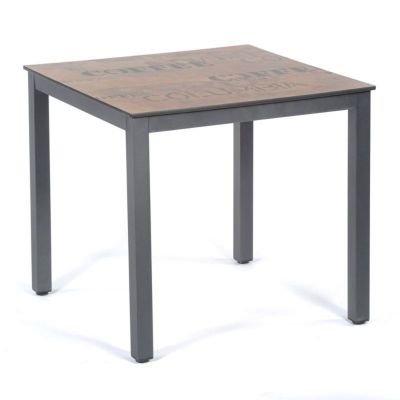Steel 80x80cm Square Dining Table – Box Frame Base with Coffee Sack Werzalit Top