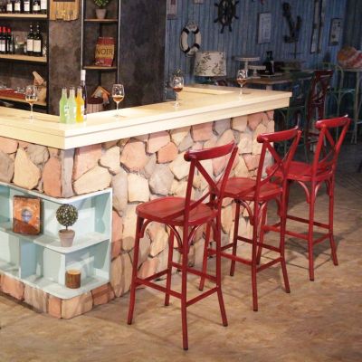 Chia Aluminium Bar Chair Vintage Red