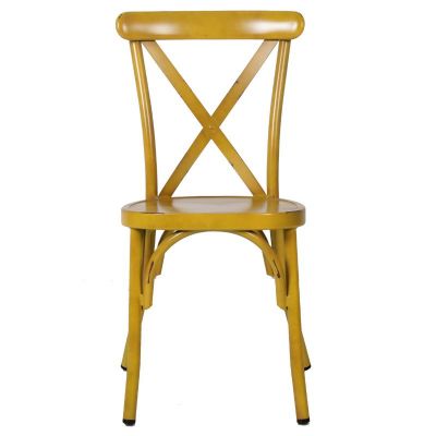 Chia Stackable Aluminium Side Chair Vintage Yellow