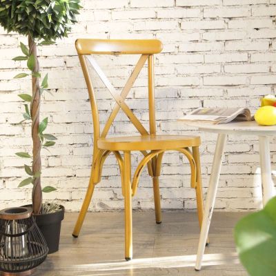 Chia Stackable Aluminium Side Chair Vintage Yellow