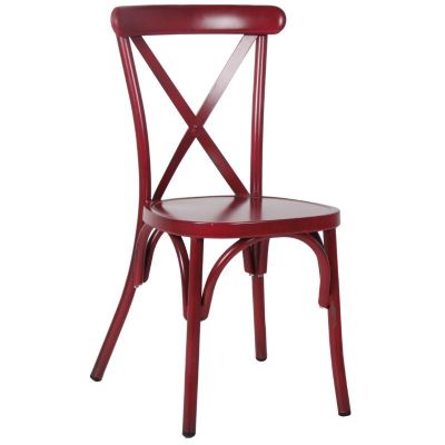Chia Stackable Aluminium Side Chair Vintage Red