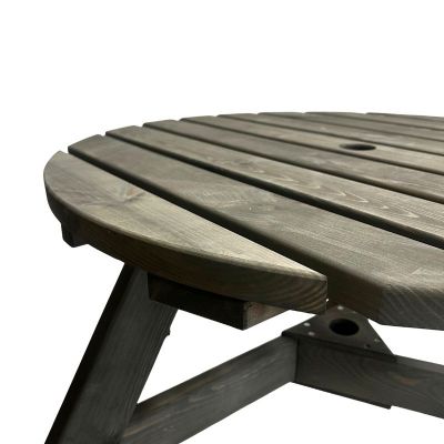 Brentwood 6 Seat Round Commercial Picnic Table - 1.7M Diameter - Dark Grey